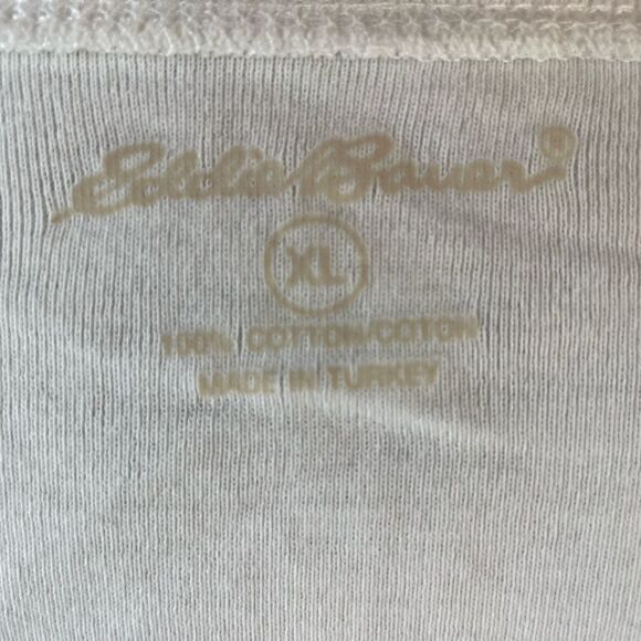 Eddie Bauer White V-Neck Short Sleeve Shirt Size XL EUC - Picture 5 of 5